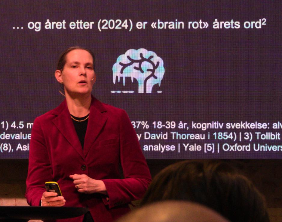 Dame i r&oslash;d dress