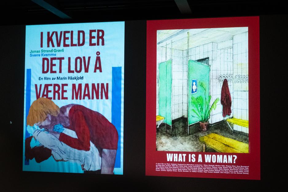 Marin H&aring;skjold viser frem utdrag fra sin film "What is a woman". 