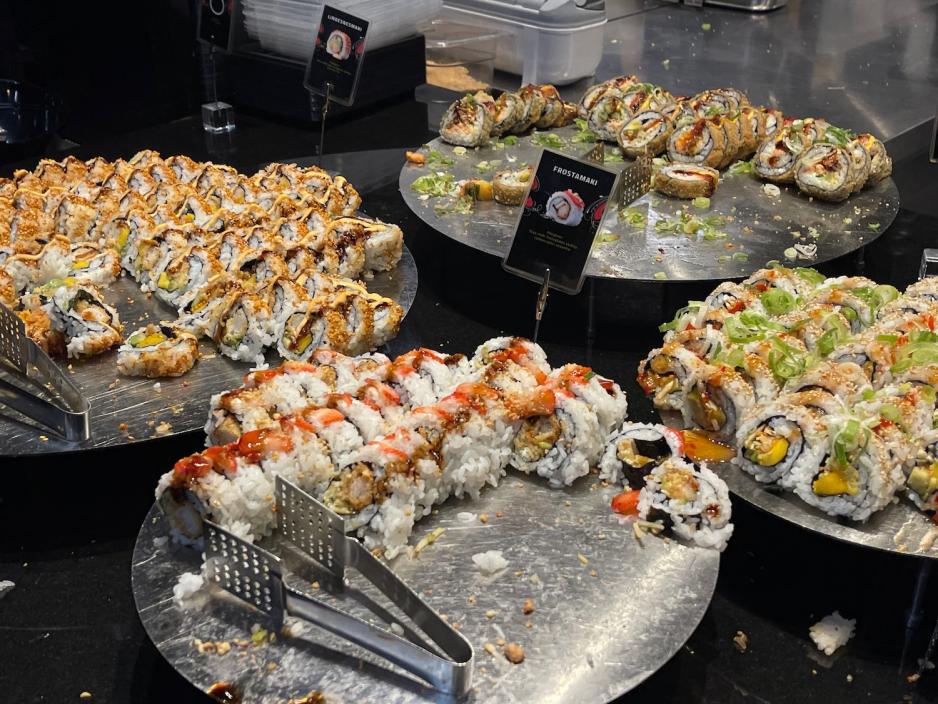 Sushi p&aring; fat