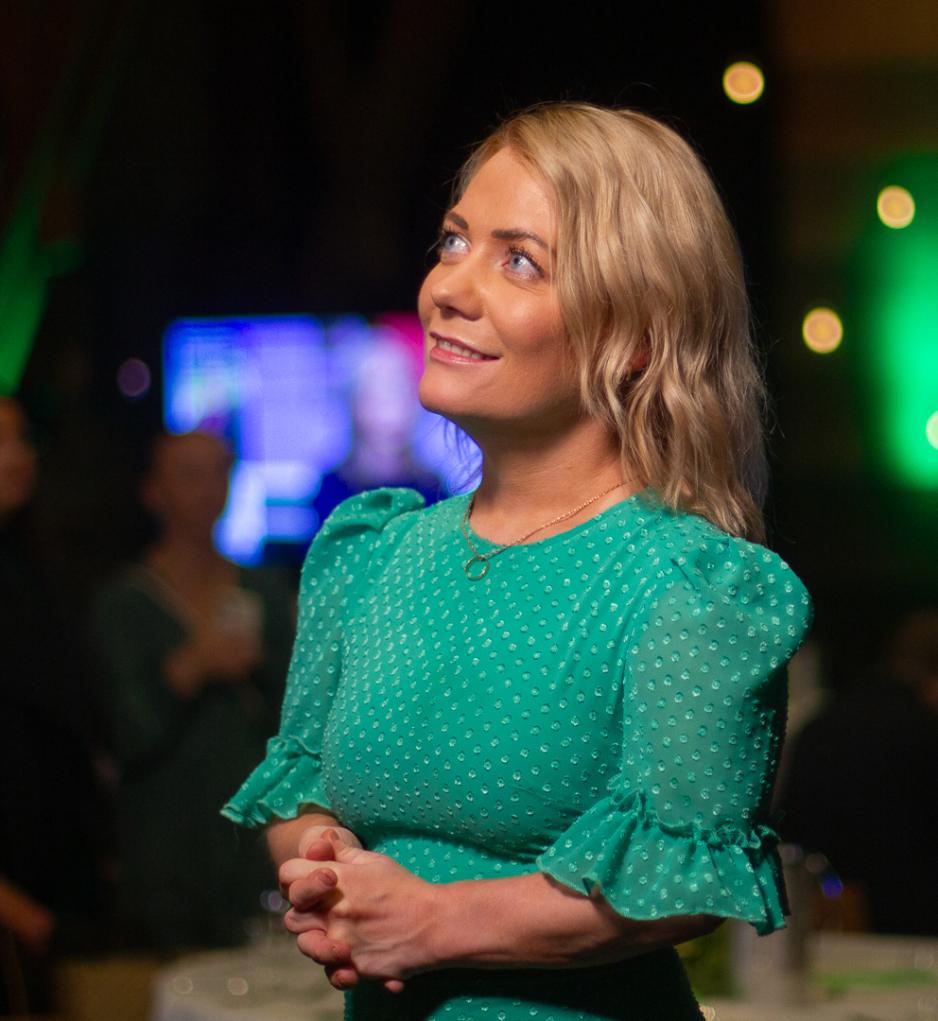 Sandra Borch p&aring; Senterpartiets valgvake