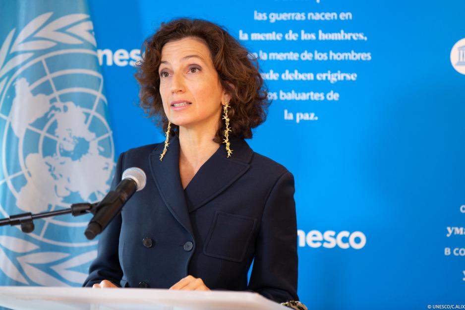 UNESCOs generaldirekt&oslash;r Audrey Azoulay, 2020