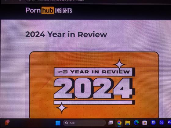 P&aring; bildet st&aring;r det "Pornhub Year in Review 2024" 
