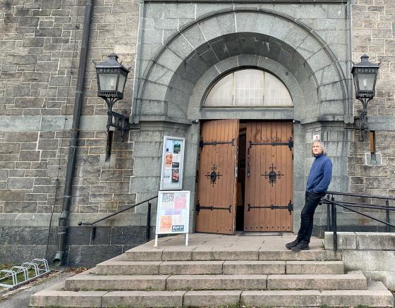 Reiner Schaufler foran V&aring;lerenga Kirke