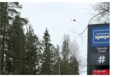 Helikopter over Bj&oslash;rndal