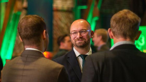 Morten Georg Edvardsen fotografert p&aring; Senterpartiets valgvake i Oslo.