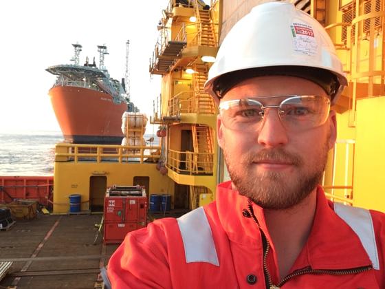 Jon Andreas Moseid, oljearbeider p&aring; b&aring;t