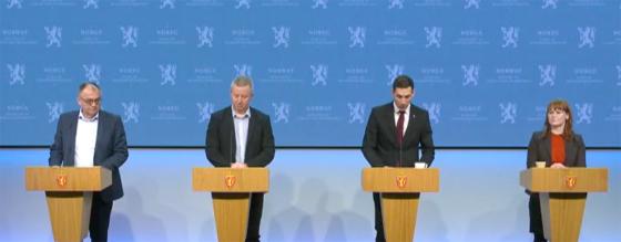 Pressekonferanse milj&oslash;departementet, med milj&oslash;- og klimaminister Andreas Bjelland Eriksen og parter fra norsk industri. 