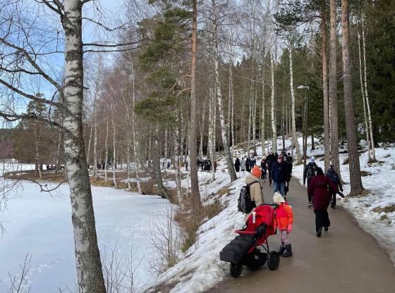 Mange g&aring;r tur p&aring; Sognsvann