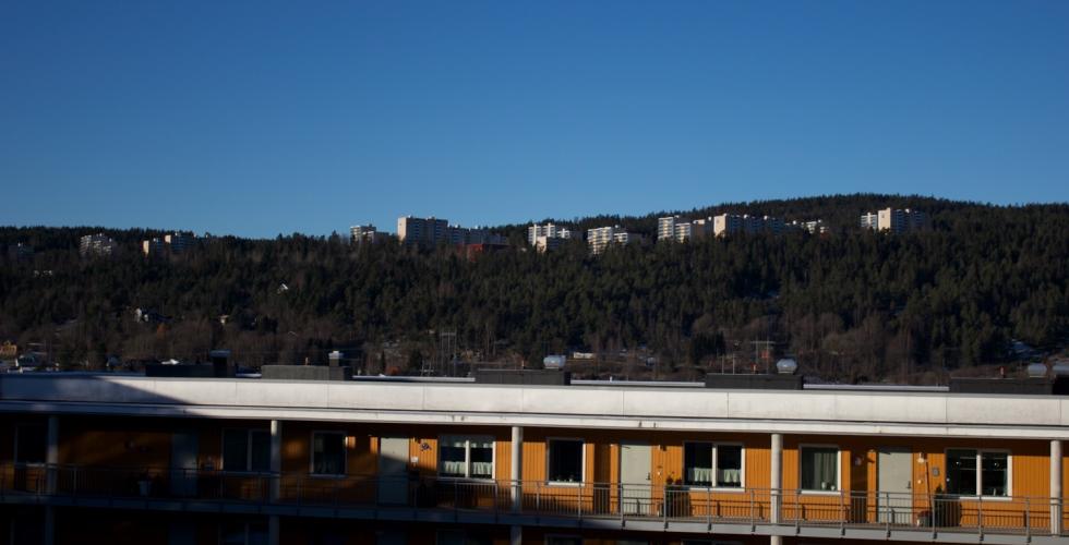 Utsikt over Stovner fra boligblokk