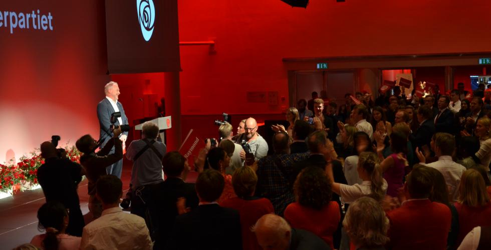 Raymond Johansen p&aring; valgvake