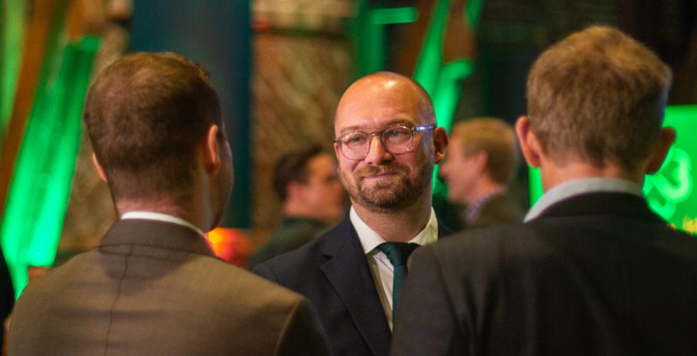 Morten Georg Edvardsen fotografert p&aring; Senterpartiets valgvake i Oslo.