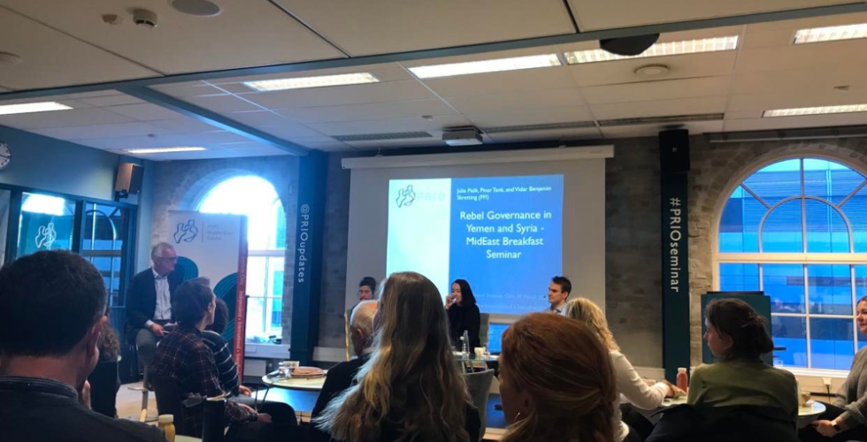 PRIOs Midt&oslash;sten-senteret holder et seminar, og foredragsholderne er  J&uacute;lia Palik, Pinar Tank og Vidar Benjamin Skretting.