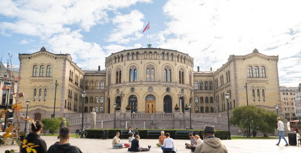 Stortinget p&aring; valgdagen 2021.